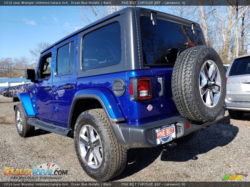 2019 Jeep Wrangler Unlimited Sahara 4x4 Ocean Blue Metallic / Black Photo #4