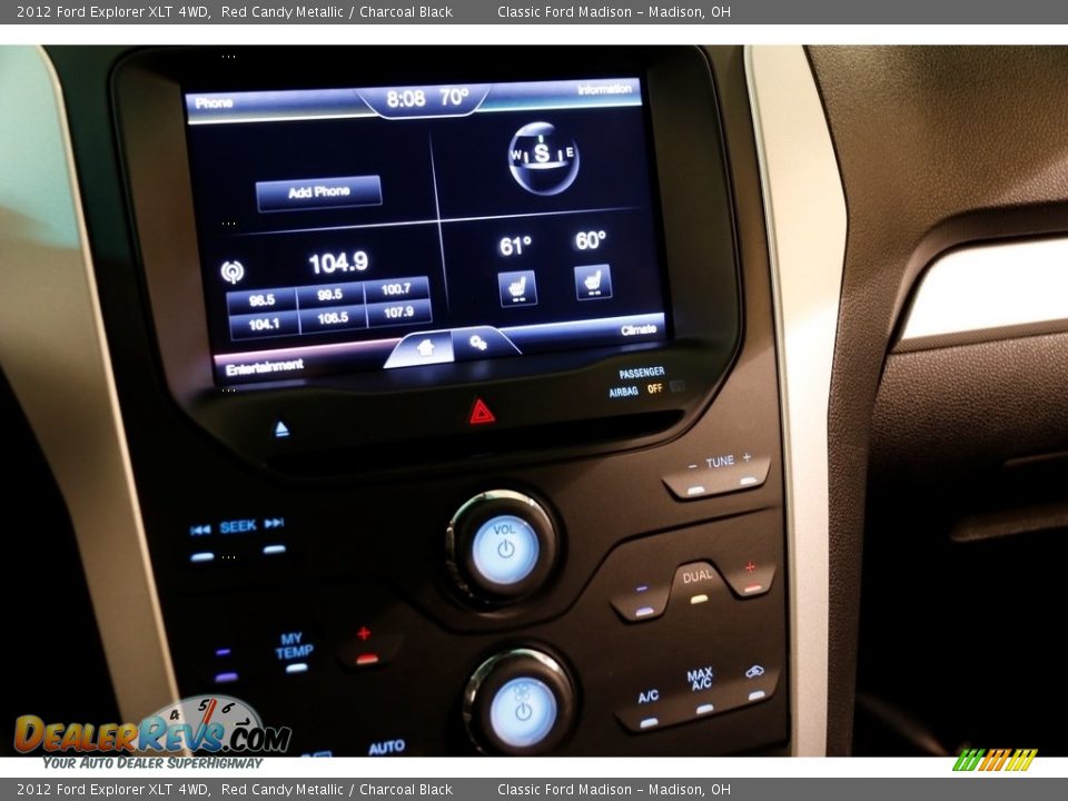 2012 Ford Explorer XLT 4WD Red Candy Metallic / Charcoal Black Photo #9