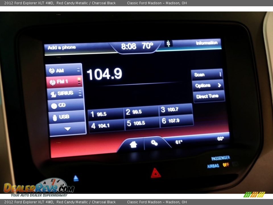 2012 Ford Explorer XLT 4WD Red Candy Metallic / Charcoal Black Photo #10