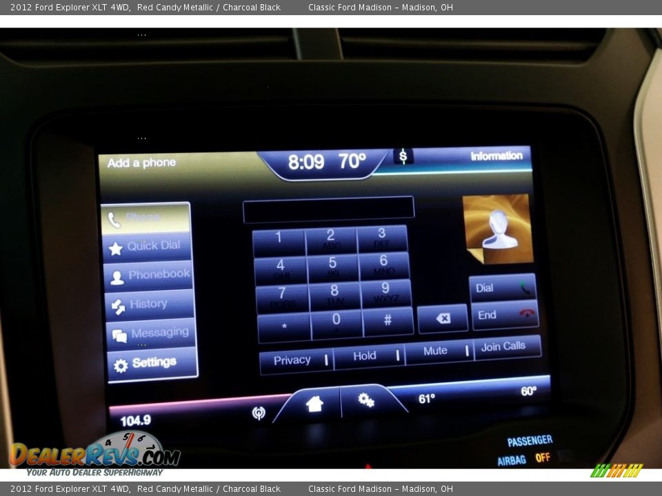 2012 Ford Explorer XLT 4WD Red Candy Metallic / Charcoal Black Photo #11