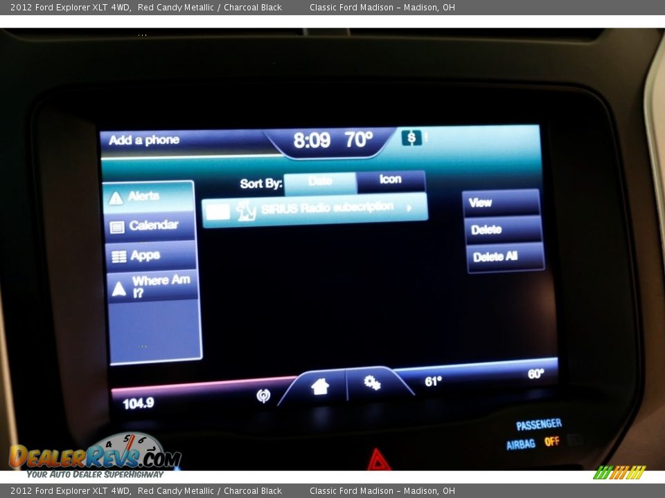 2012 Ford Explorer XLT 4WD Red Candy Metallic / Charcoal Black Photo #12