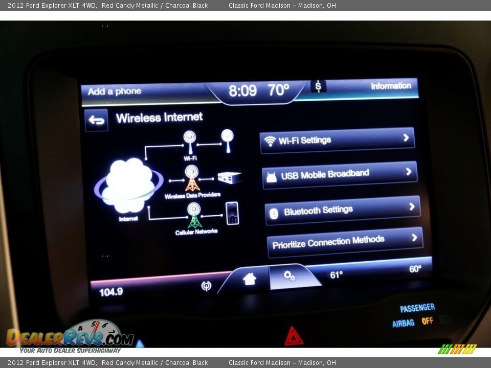 2012 Ford Explorer XLT 4WD Red Candy Metallic / Charcoal Black Photo #13