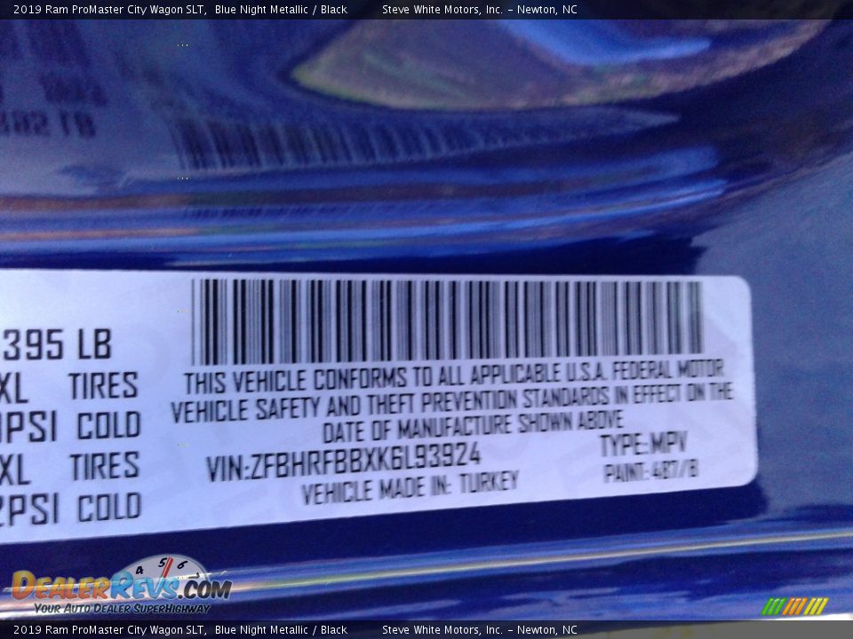 2019 Ram ProMaster City Wagon SLT Blue Night Metallic / Black Photo #27