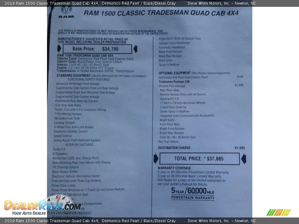 2019 Ram 1500 Classic Tradesman Quad Cab 4x4 Delmonico Red Pearl / Black/Diesel Gray Photo #28