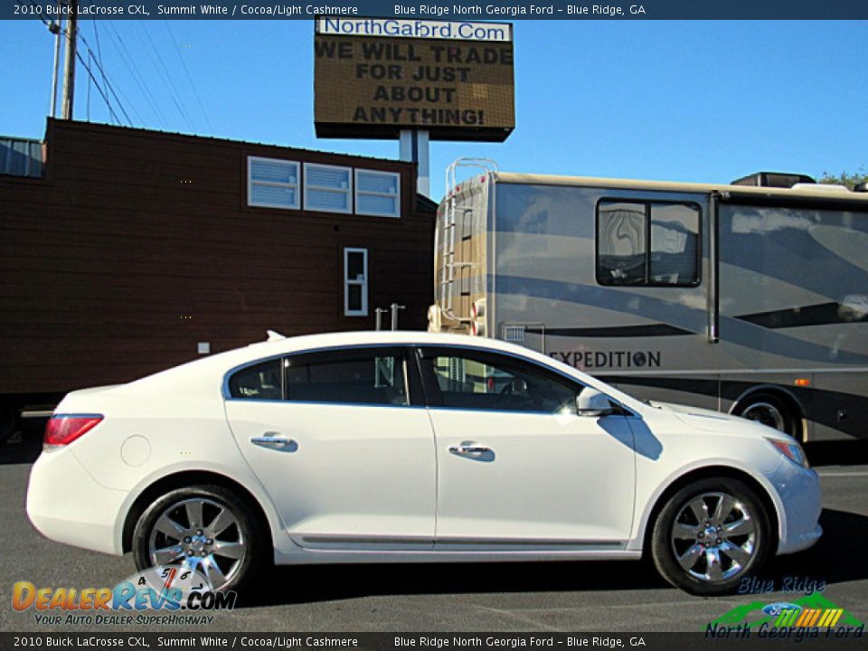 2010 Buick LaCrosse CXL Summit White / Cocoa/Light Cashmere Photo #6