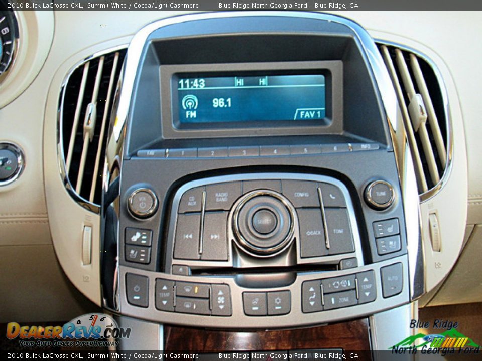 2010 Buick LaCrosse CXL Summit White / Cocoa/Light Cashmere Photo #17
