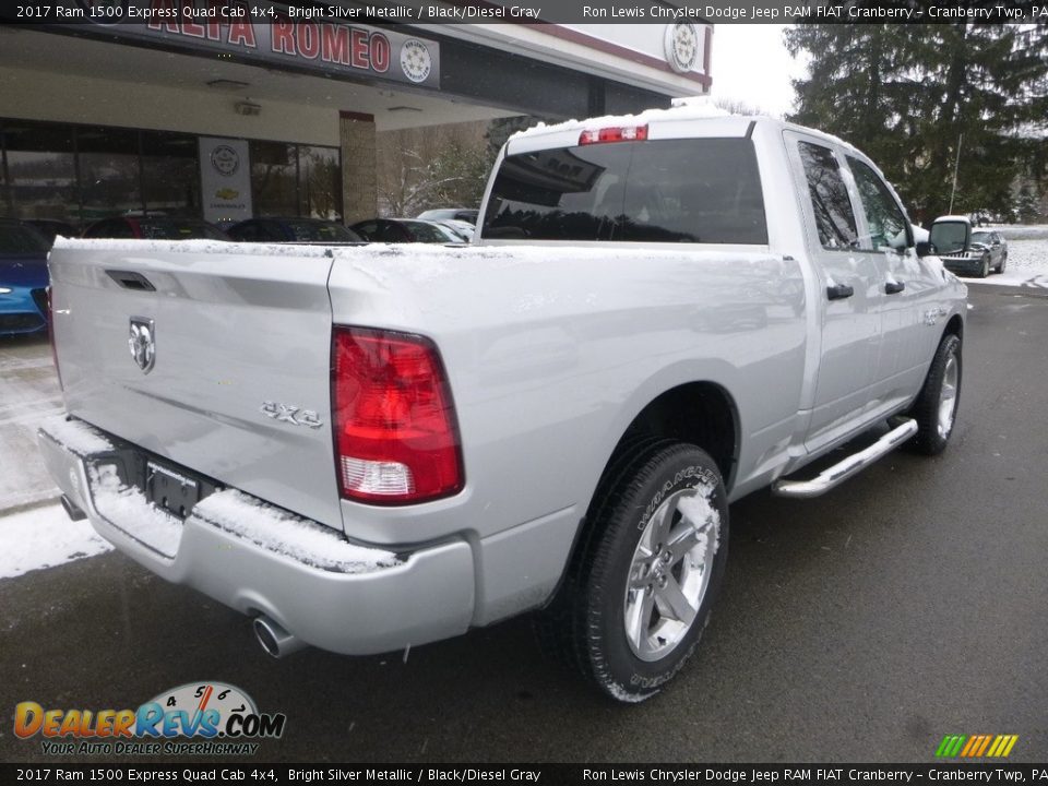 2017 Ram 1500 Express Quad Cab 4x4 Bright Silver Metallic / Black/Diesel Gray Photo #2