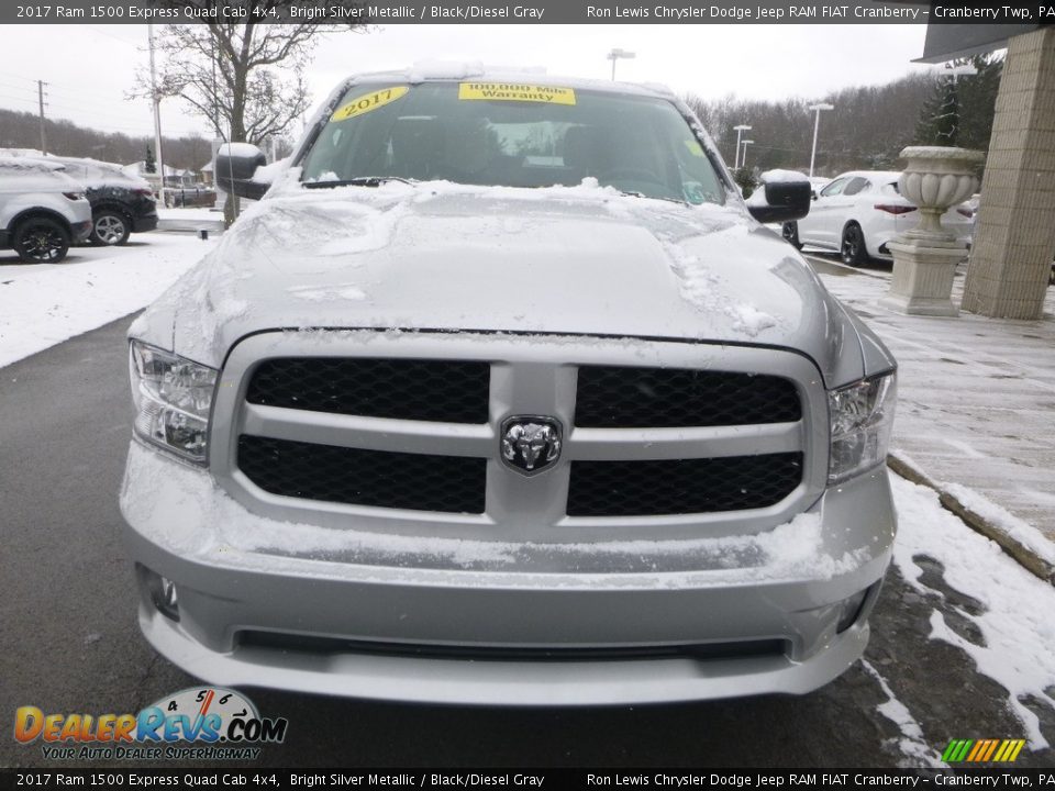 2017 Ram 1500 Express Quad Cab 4x4 Bright Silver Metallic / Black/Diesel Gray Photo #5