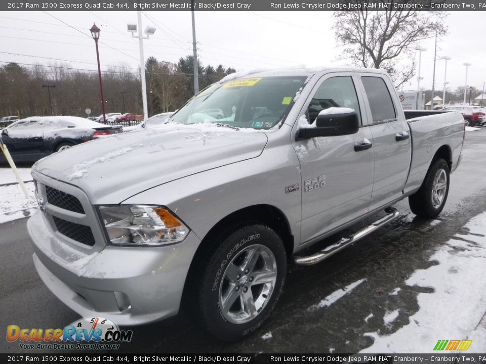 2017 Ram 1500 Express Quad Cab 4x4 Bright Silver Metallic / Black/Diesel Gray Photo #6