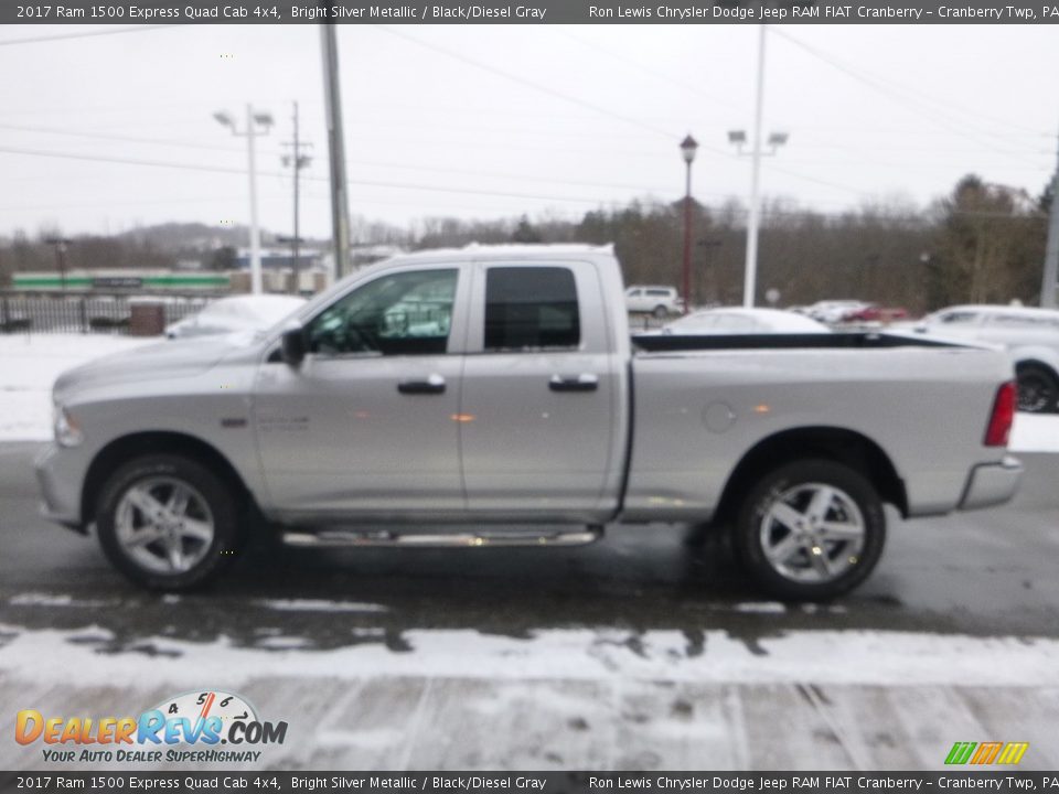 2017 Ram 1500 Express Quad Cab 4x4 Bright Silver Metallic / Black/Diesel Gray Photo #7