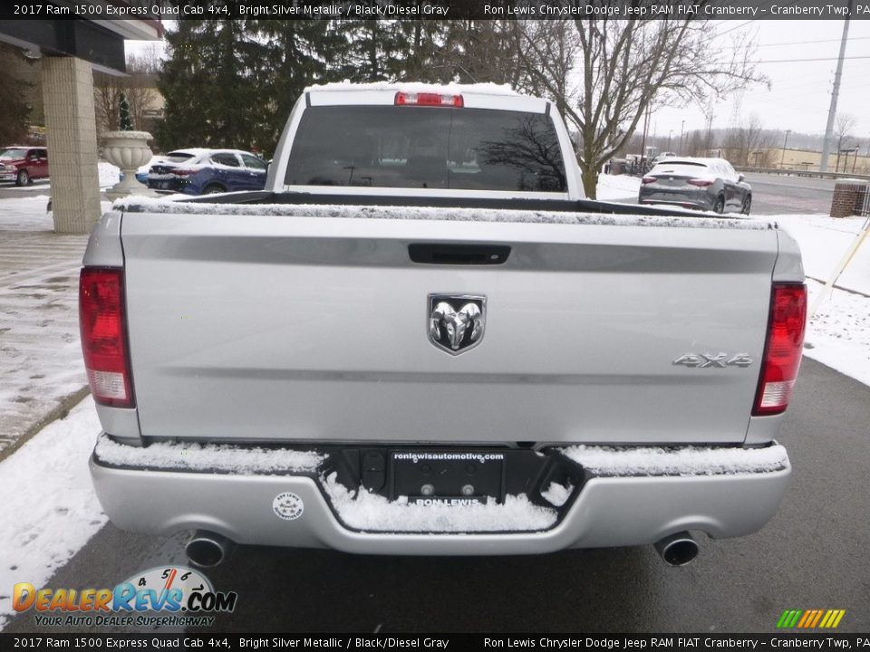 2017 Ram 1500 Express Quad Cab 4x4 Bright Silver Metallic / Black/Diesel Gray Photo #9