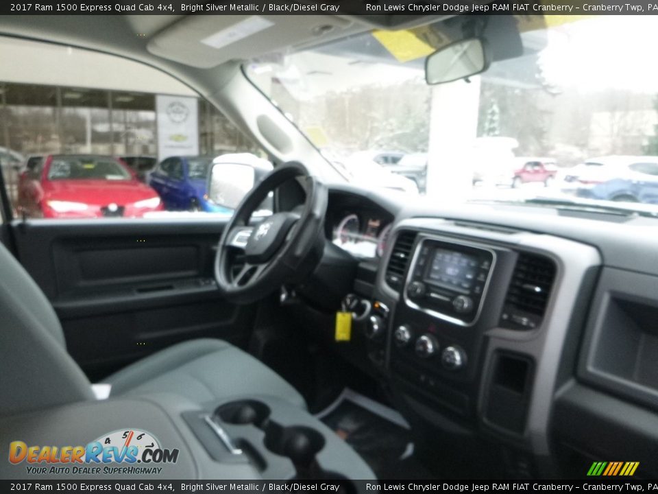 2017 Ram 1500 Express Quad Cab 4x4 Bright Silver Metallic / Black/Diesel Gray Photo #14