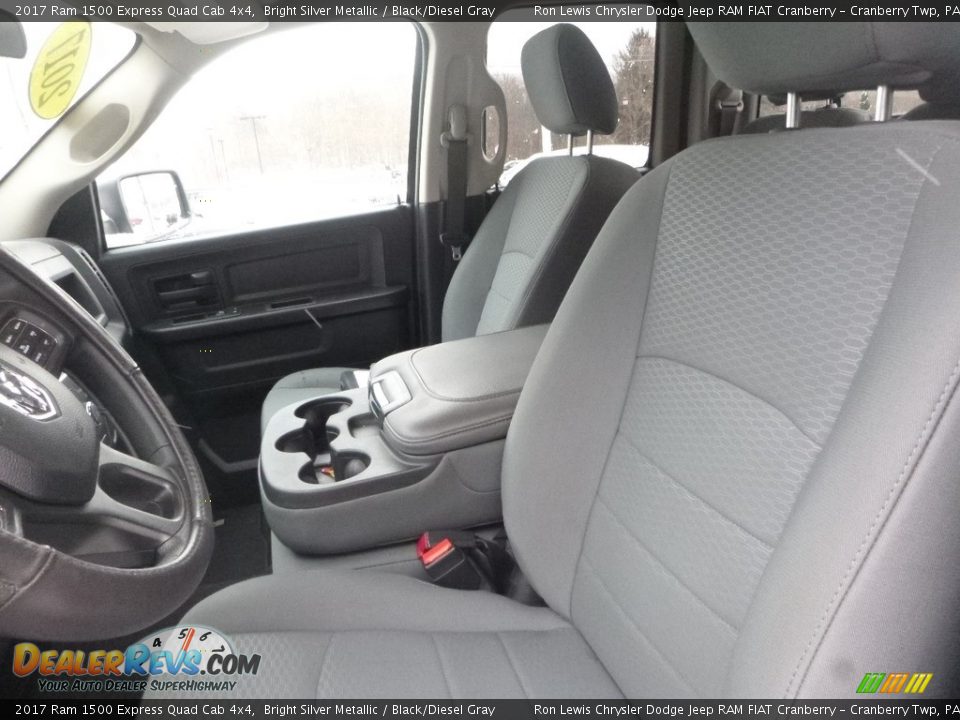 2017 Ram 1500 Express Quad Cab 4x4 Bright Silver Metallic / Black/Diesel Gray Photo #15