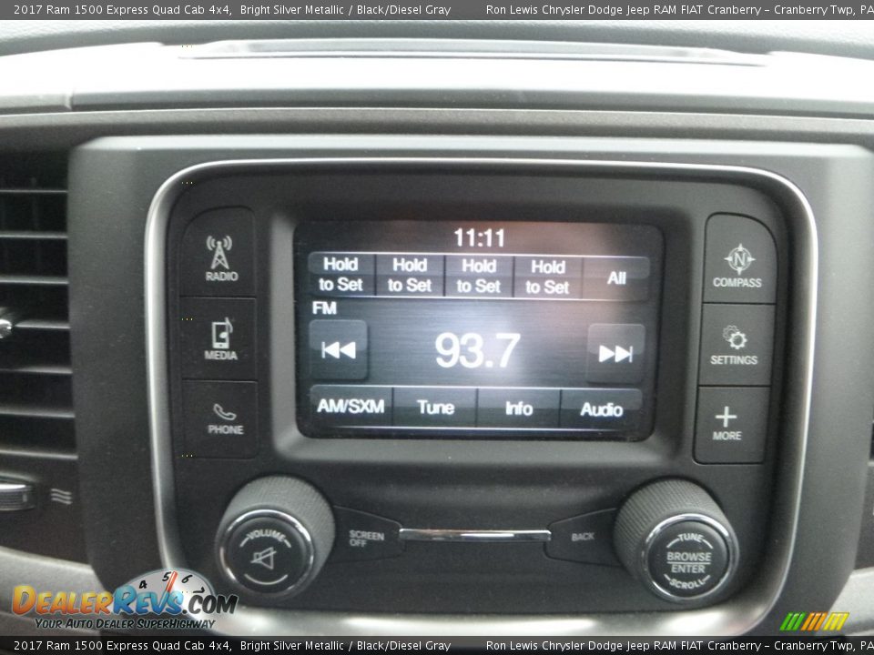 2017 Ram 1500 Express Quad Cab 4x4 Bright Silver Metallic / Black/Diesel Gray Photo #18