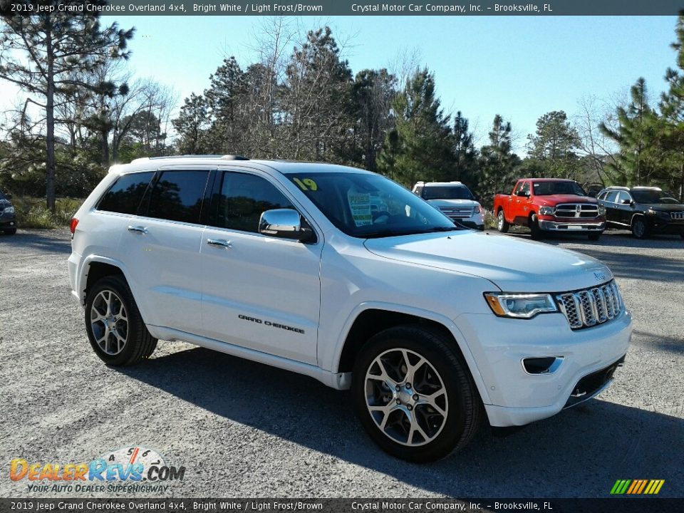 2019 Jeep Grand Cherokee Overland 4x4 Bright White / Light Frost/Brown Photo #7