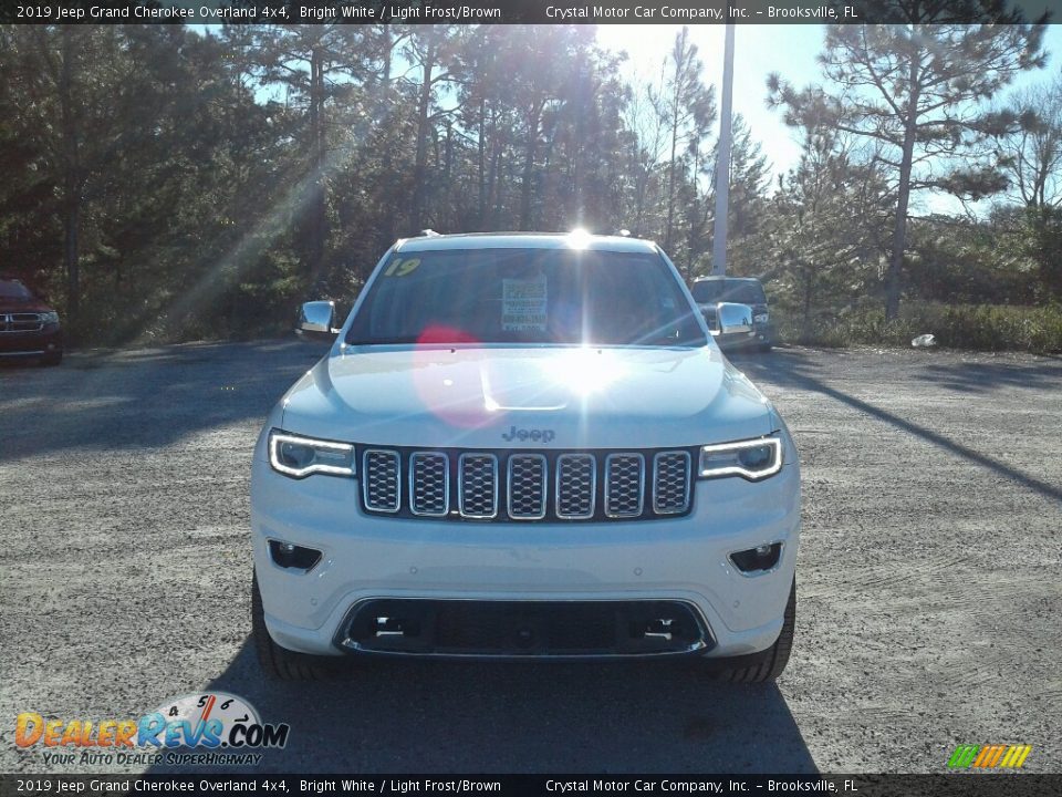 2019 Jeep Grand Cherokee Overland 4x4 Bright White / Light Frost/Brown Photo #8
