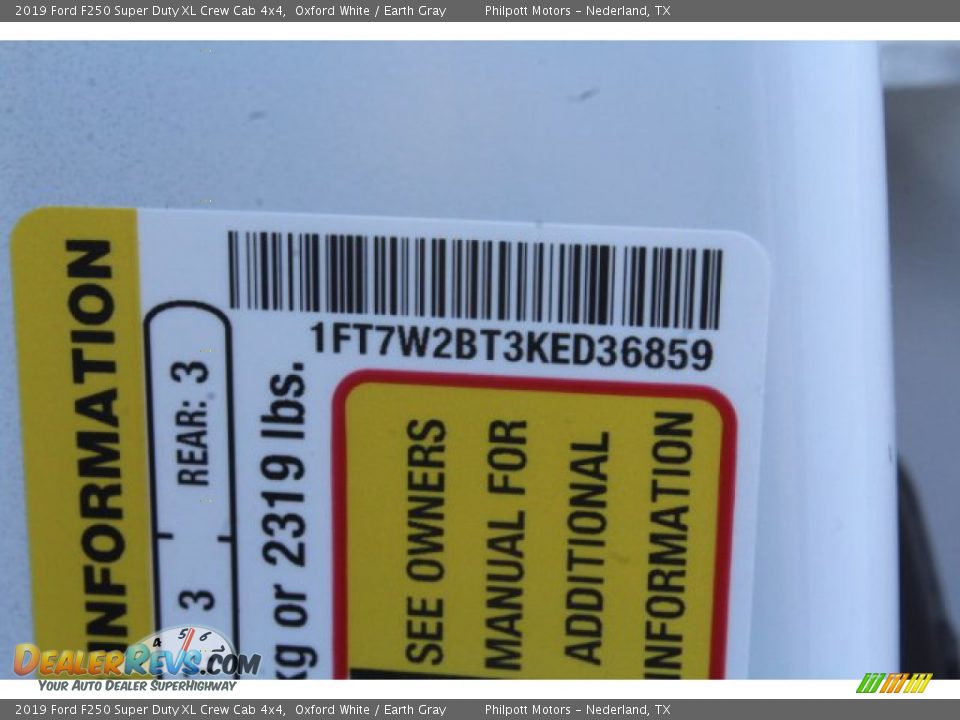 2019 Ford F250 Super Duty XL Crew Cab 4x4 Oxford White / Earth Gray Photo #22
