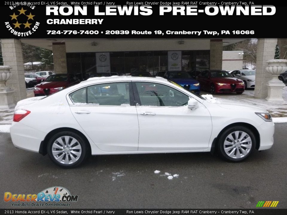 2013 Honda Accord EX-L V6 Sedan White Orchid Pearl / Ivory Photo #1