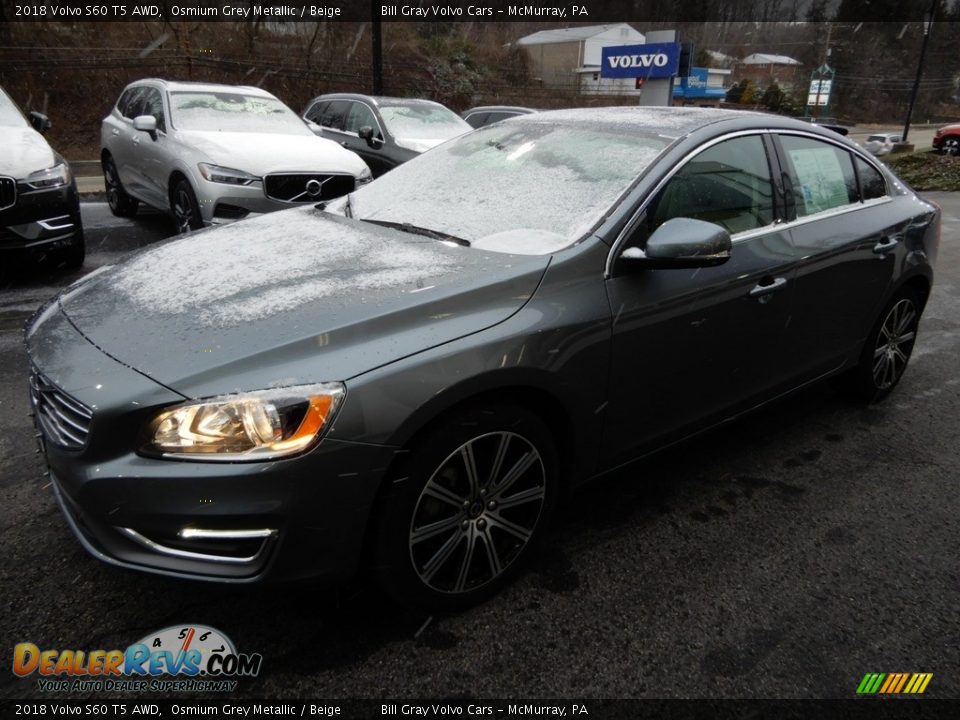 2018 Volvo S60 T5 AWD Osmium Grey Metallic / Beige Photo #8