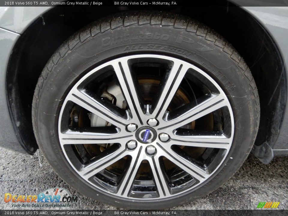 2018 Volvo S60 T5 AWD Osmium Grey Metallic / Beige Photo #10