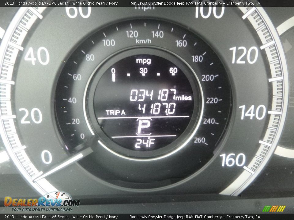 2013 Honda Accord EX-L V6 Sedan White Orchid Pearl / Ivory Photo #17