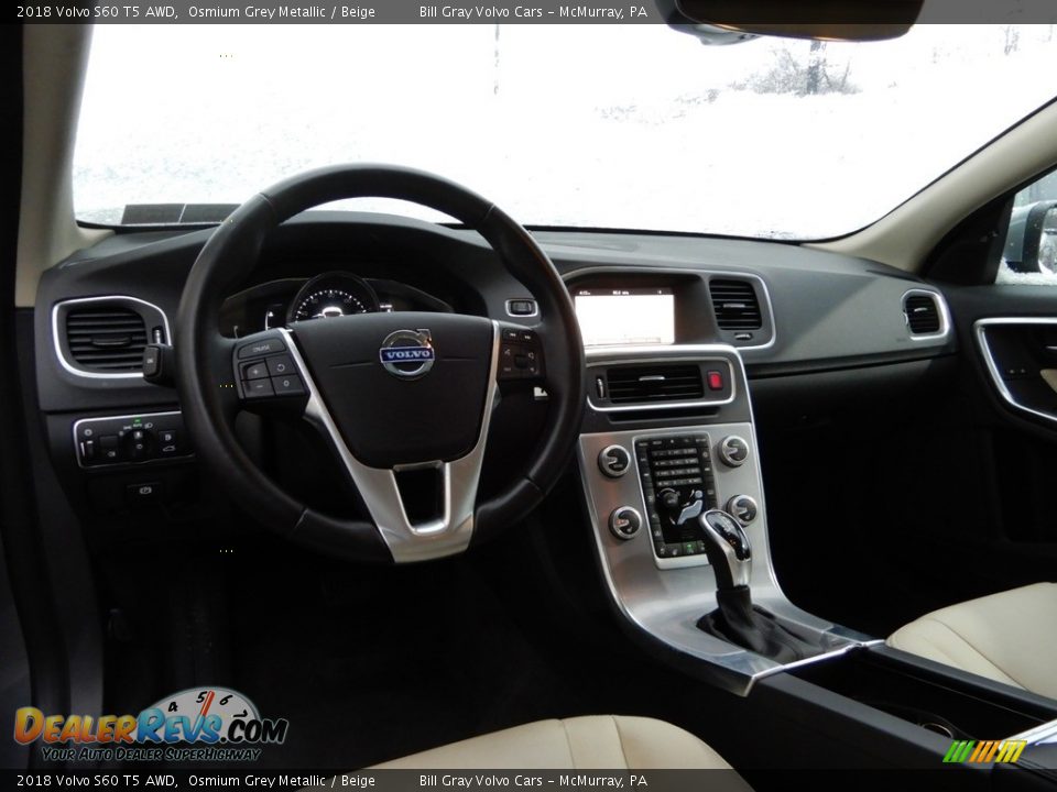2018 Volvo S60 T5 AWD Osmium Grey Metallic / Beige Photo #13