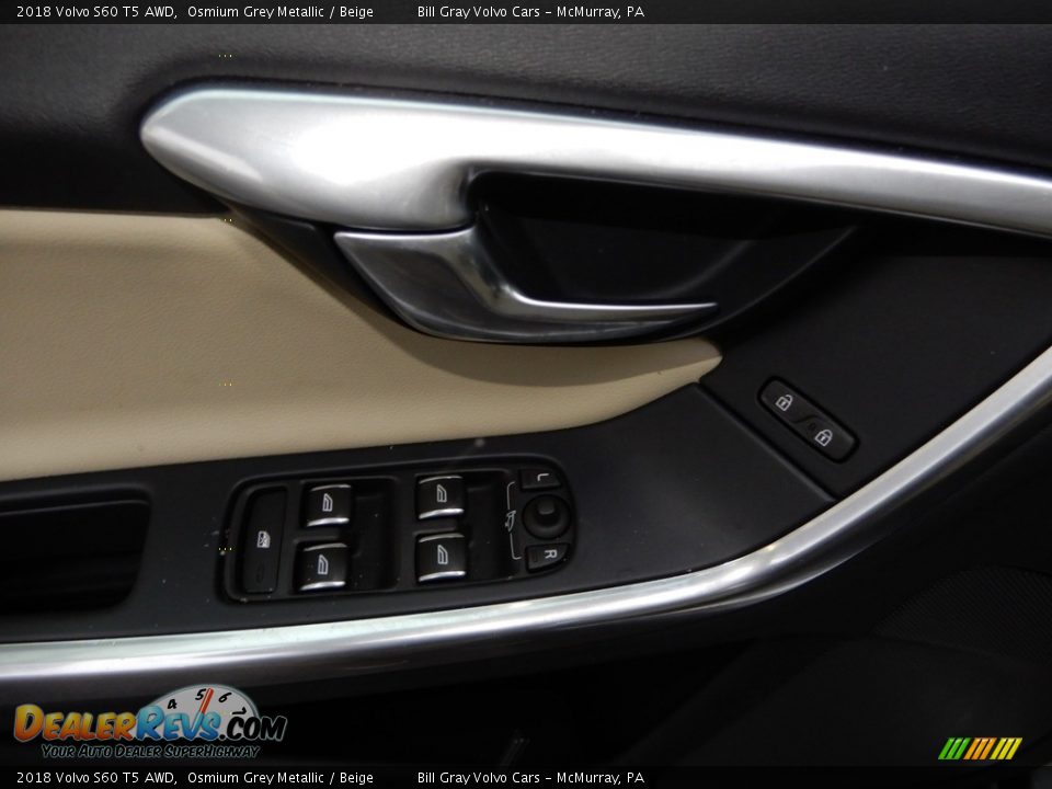 2018 Volvo S60 T5 AWD Osmium Grey Metallic / Beige Photo #14