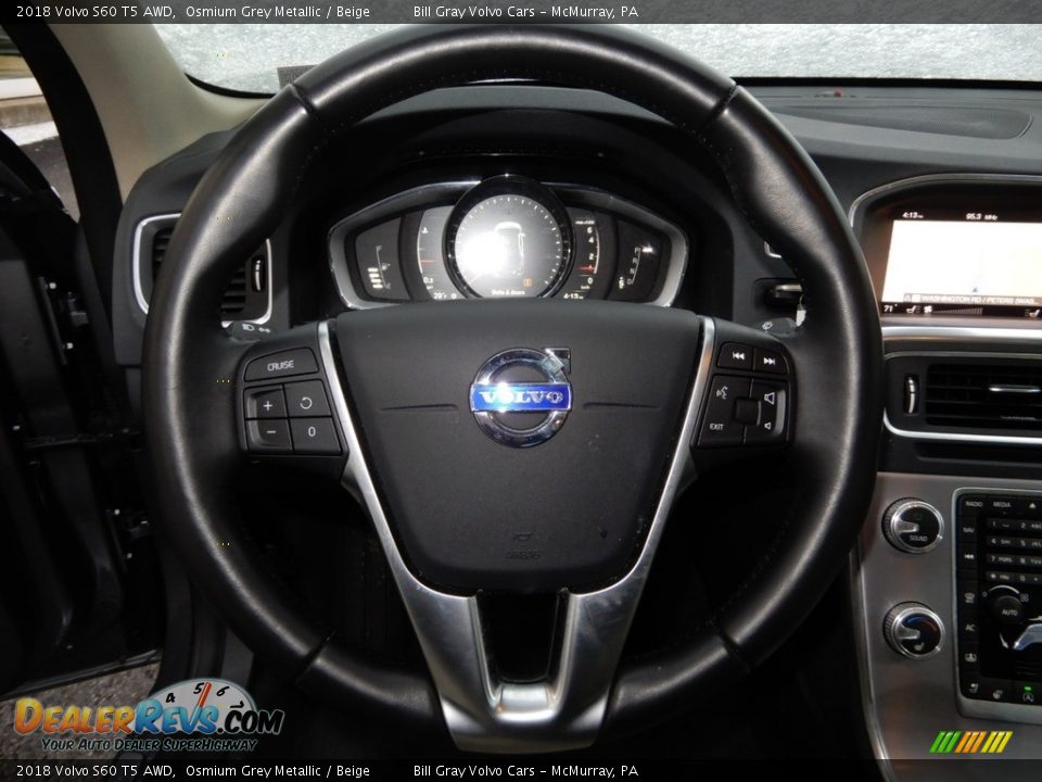 2018 Volvo S60 T5 AWD Osmium Grey Metallic / Beige Photo #18
