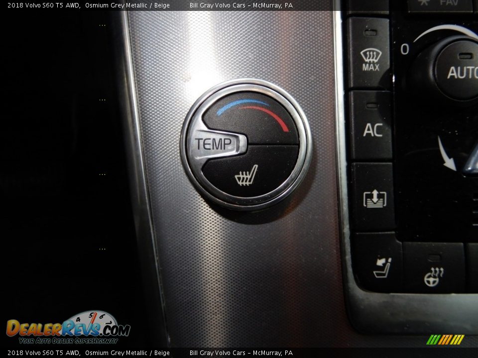 2018 Volvo S60 T5 AWD Osmium Grey Metallic / Beige Photo #20