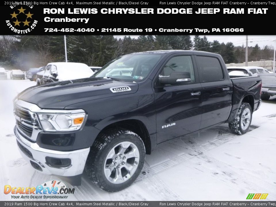 2019 Ram 1500 Big Horn Crew Cab 4x4 Maximum Steel Metallic / Black/Diesel Gray Photo #1