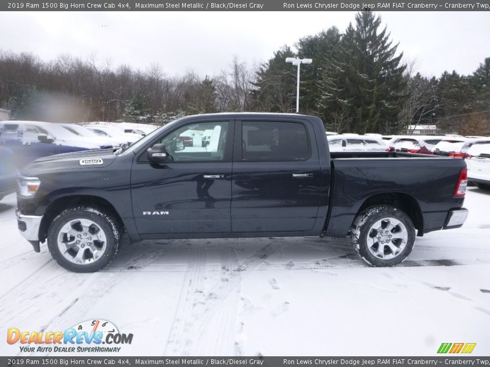 2019 Ram 1500 Big Horn Crew Cab 4x4 Maximum Steel Metallic / Black/Diesel Gray Photo #3