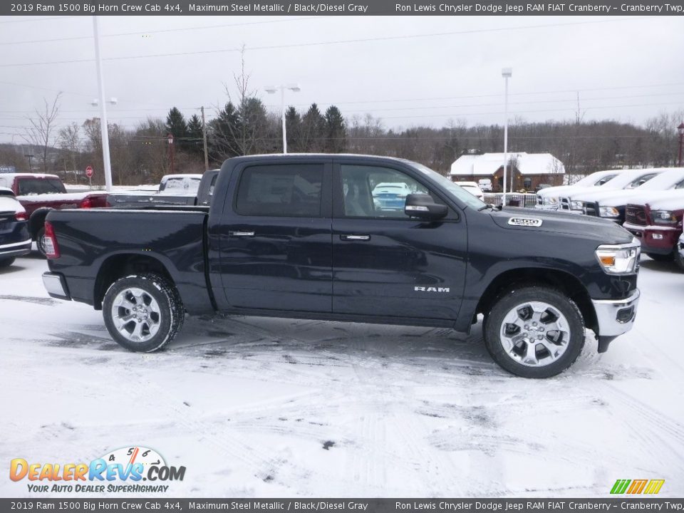 2019 Ram 1500 Big Horn Crew Cab 4x4 Maximum Steel Metallic / Black/Diesel Gray Photo #7