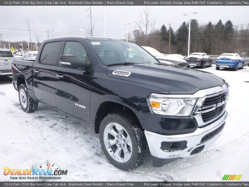 2019 Ram 1500 Big Horn Crew Cab 4x4 Maximum Steel Metallic / Black/Diesel Gray Photo #8