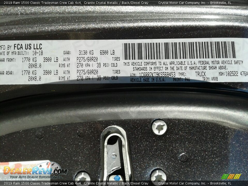 2019 Ram 1500 Classic Tradesman Crew Cab 4x4 Granite Crystal Metallic / Black/Diesel Gray Photo #21