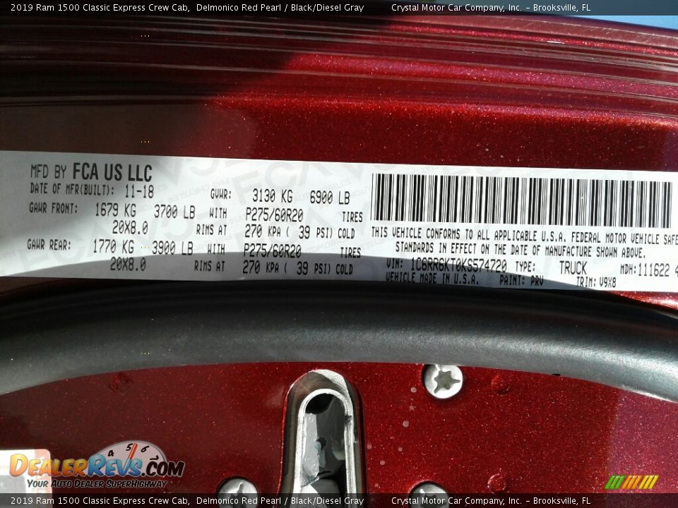 2019 Ram 1500 Classic Express Crew Cab Delmonico Red Pearl / Black/Diesel Gray Photo #21