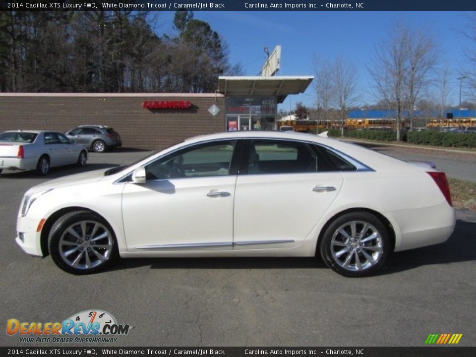 2014 Cadillac XTS Luxury FWD White Diamond Tricoat / Caramel/Jet Black Photo #7