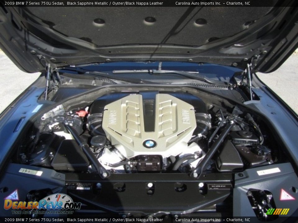 2009 BMW 7 Series 750Li Sedan Black Sapphire Metallic / Oyster/Black Nappa Leather Photo #25