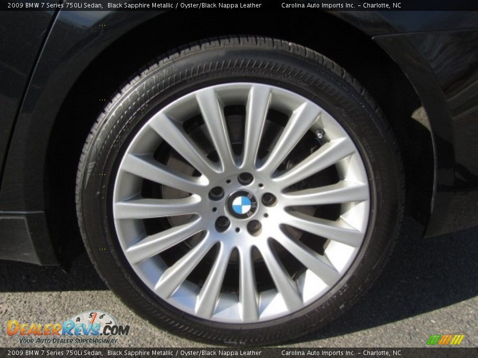 2009 BMW 7 Series 750Li Sedan Black Sapphire Metallic / Oyster/Black Nappa Leather Photo #26