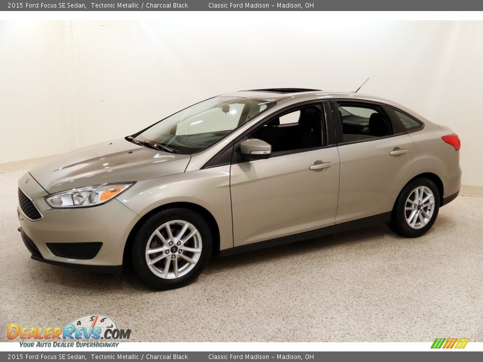 2015 Ford Focus SE Sedan Tectonic Metallic / Charcoal Black Photo #3