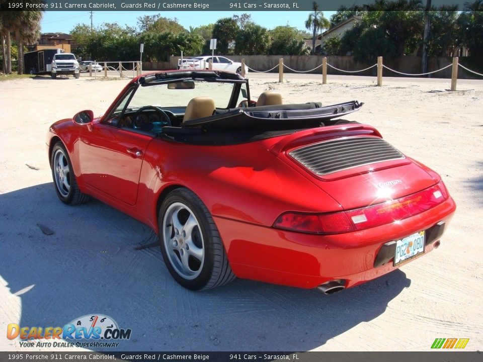 1995 Porsche 911 Carrera Cabriolet Guards Red / Cashmere Beige Photo #5