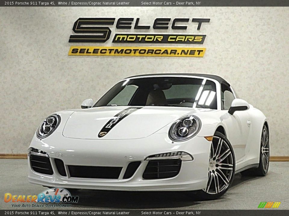 2015 Porsche 911 Targa 4S White / Espresso/Cognac Natural Leather Photo #1