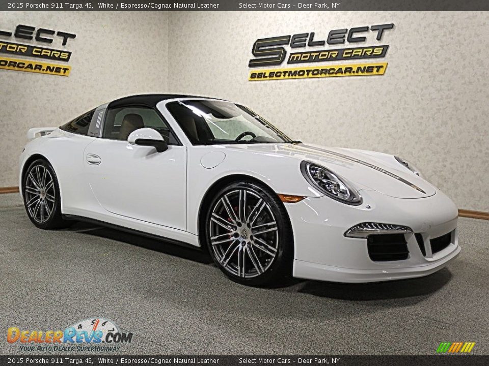 2015 Porsche 911 Targa 4S White / Espresso/Cognac Natural Leather Photo #3