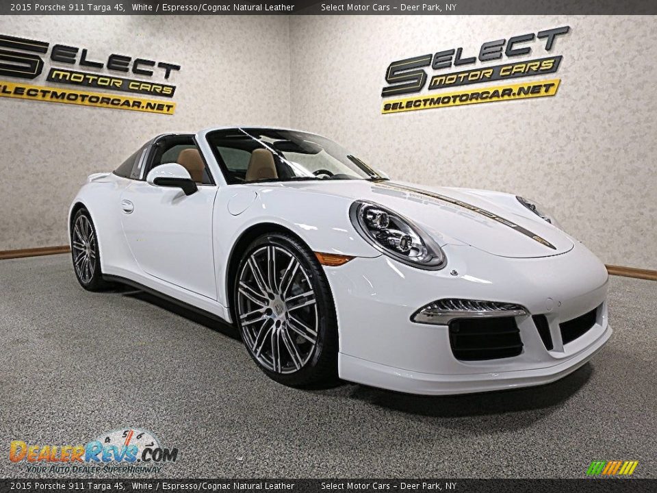 2015 Porsche 911 Targa 4S White / Espresso/Cognac Natural Leather Photo #4