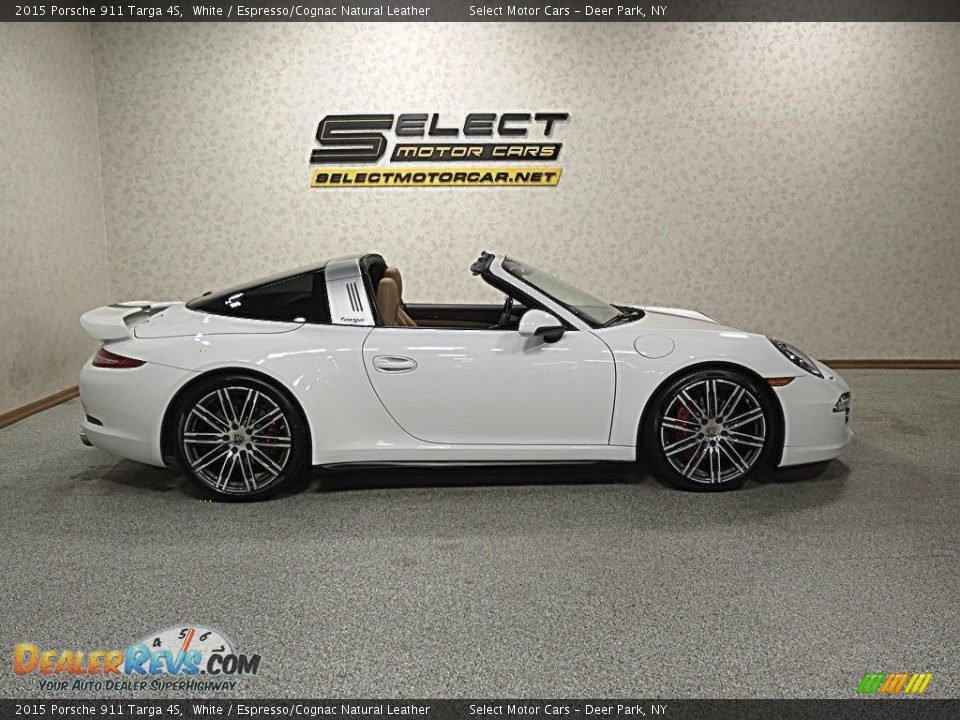 2015 Porsche 911 Targa 4S White / Espresso/Cognac Natural Leather Photo #6