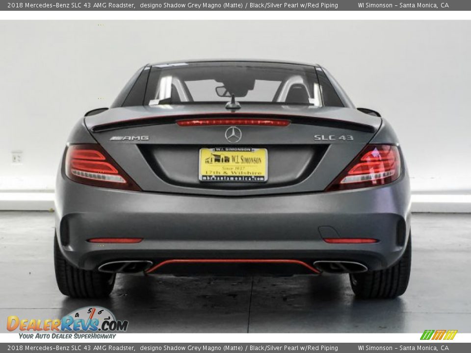 2018 Mercedes-Benz SLC 43 AMG Roadster designo Shadow Grey Magno (Matte) / Black/Silver Pearl w/Red Piping Photo #3