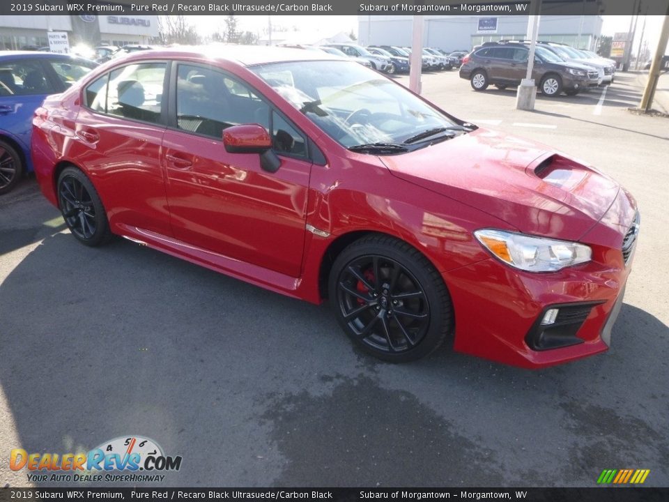 2019 Subaru WRX Premium Pure Red / Recaro Black Ultrasuede/Carbon Black Photo #1