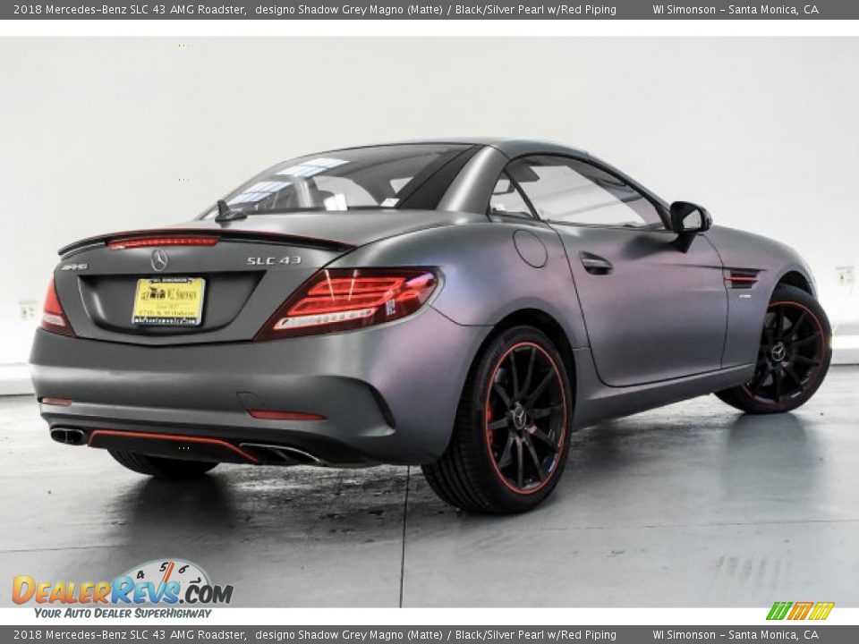 2018 Mercedes-Benz SLC 43 AMG Roadster designo Shadow Grey Magno (Matte) / Black/Silver Pearl w/Red Piping Photo #16