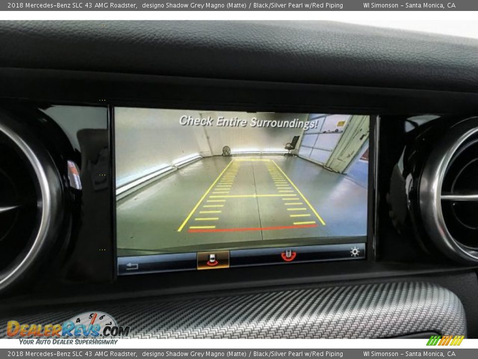 2018 Mercedes-Benz SLC 43 AMG Roadster designo Shadow Grey Magno (Matte) / Black/Silver Pearl w/Red Piping Photo #20