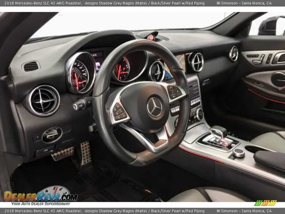 2018 Mercedes-Benz SLC 43 AMG Roadster designo Shadow Grey Magno (Matte) / Black/Silver Pearl w/Red Piping Photo #21