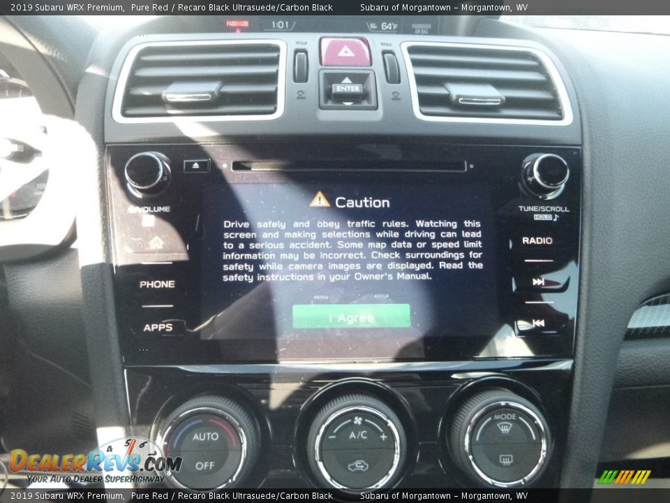 2019 Subaru WRX Premium Pure Red / Recaro Black Ultrasuede/Carbon Black Photo #14